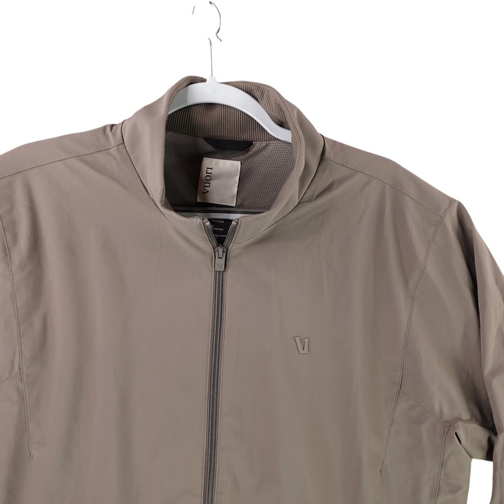 Vuori Fleet Jacket Mens XL Brown Full Zip Stretch Performance Shell Coat V598